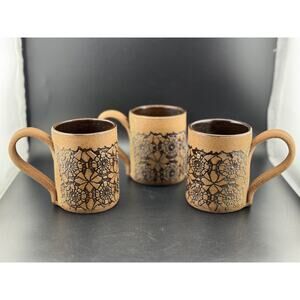 Set of 3 Vintage Pottery Mugs by NY Artist Carol Adamec Marsham